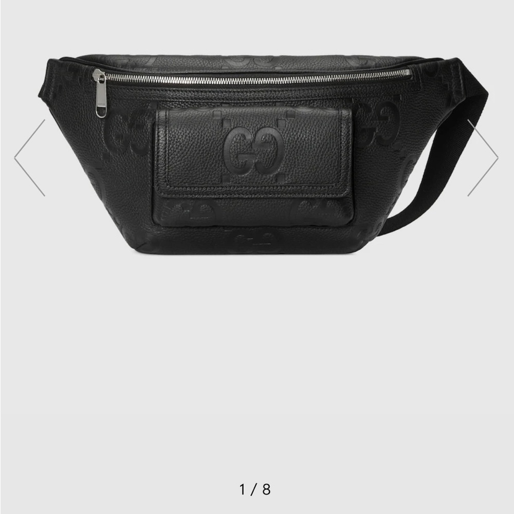 Gucci GG jumbo black leather bumbag